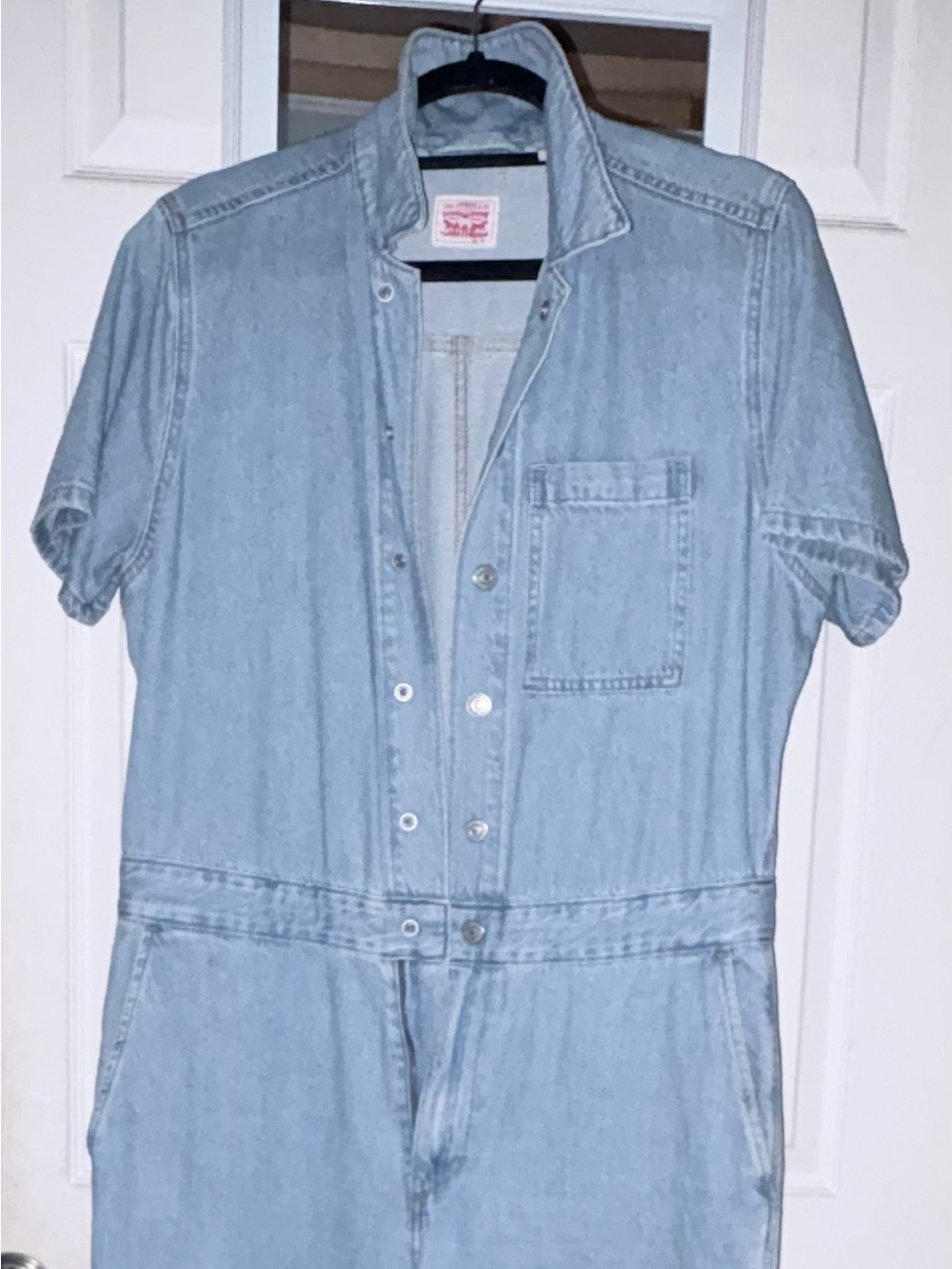 Levi's Light Blue Denim Women's Short-Sleeve Overalls Jumpsuit